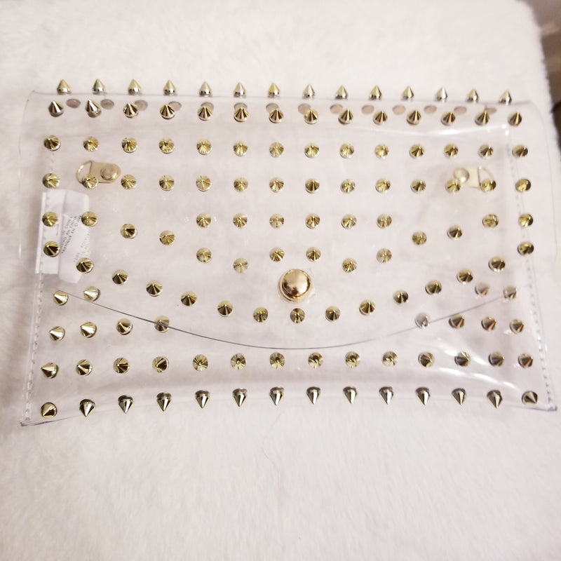Spiky Gold and Clear Purse - Trendznstuff